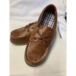 Carters Slip on Boat Shoe  Size 1 youth Light Brown Shoes New with Tags